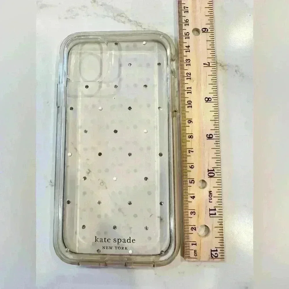 Kate Spade iPhone 7 or iPhone 8 Case/Clear w/faux diamonds/pearls